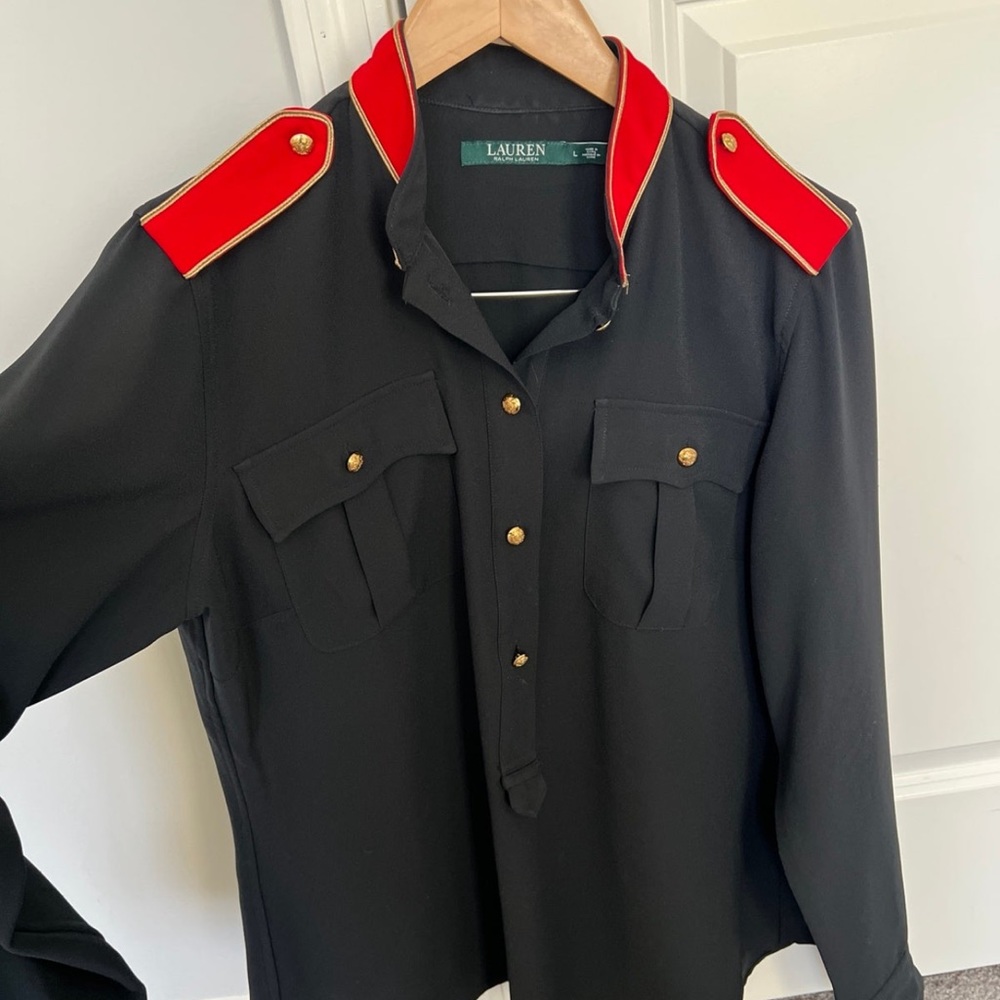 RALPH LAUREN WOMAN BLACK RED  shirt  LONG sleeves - Picture 3 of 8